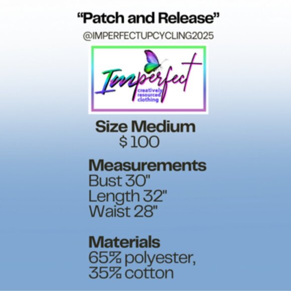 Upcycled denim dress with granny squares - Picture 2 of 2